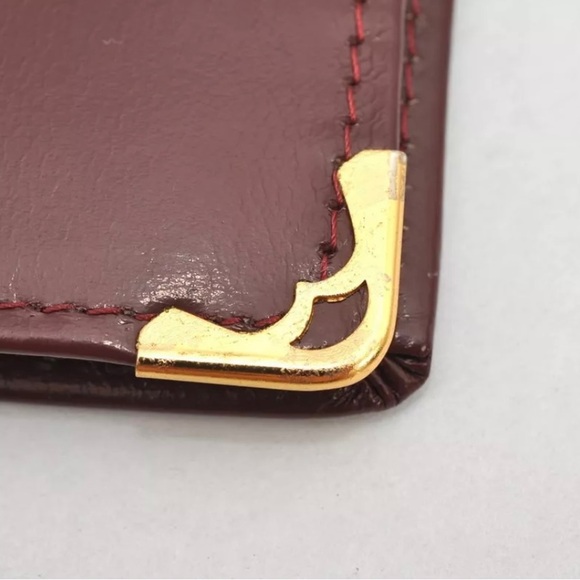 Authentic Cartier Must de Cartier Long Wallet Leather Bordeaux Red Box 1858K - Picture 8 of 16